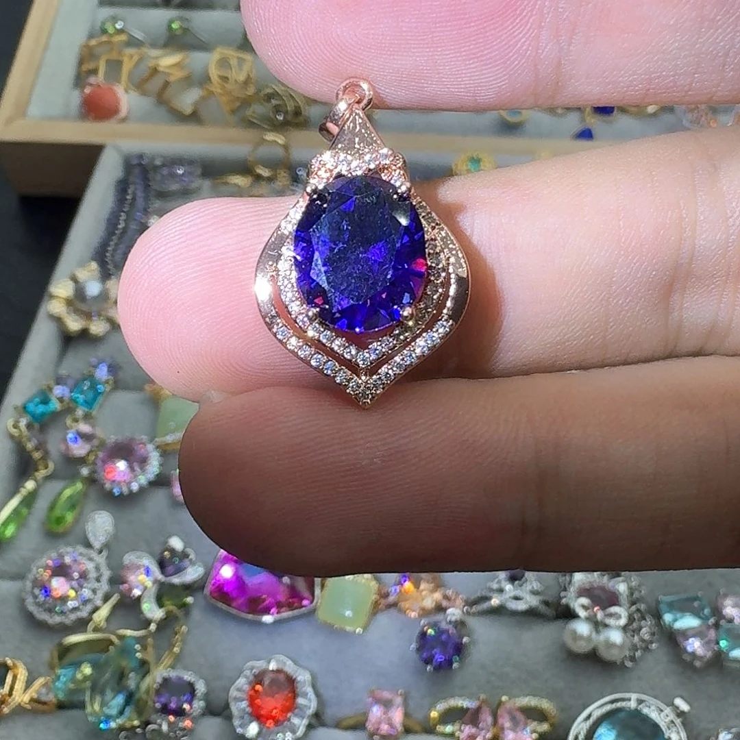 托帕石戒指银S925镶嵌