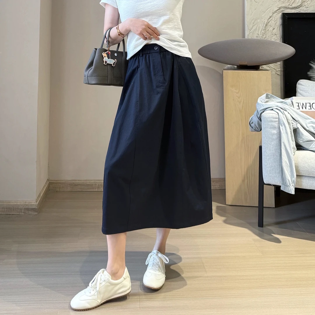 [硕和集]15417抗皱超态棉品质小个子口袋休闲解构气球花苞裙