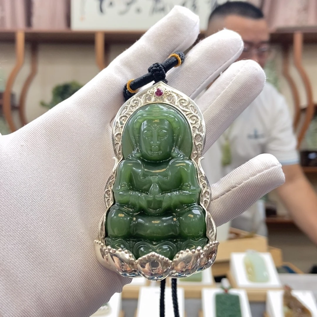 九***道和田玉（碧玉）未镶嵌手链