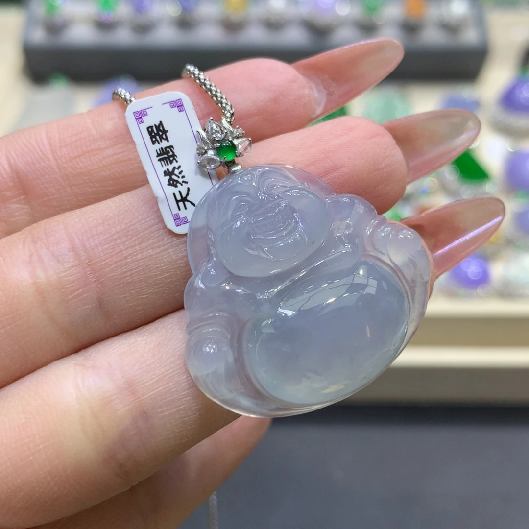 翡翠吊坠(不含链)18K金镶嵌翡翠