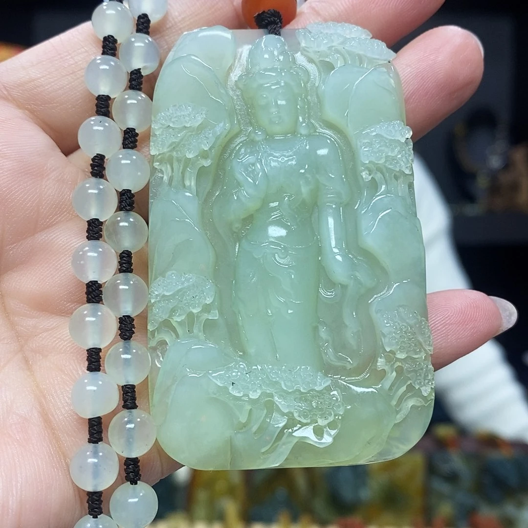 未镶嵌岫玉挂件吊坠项链