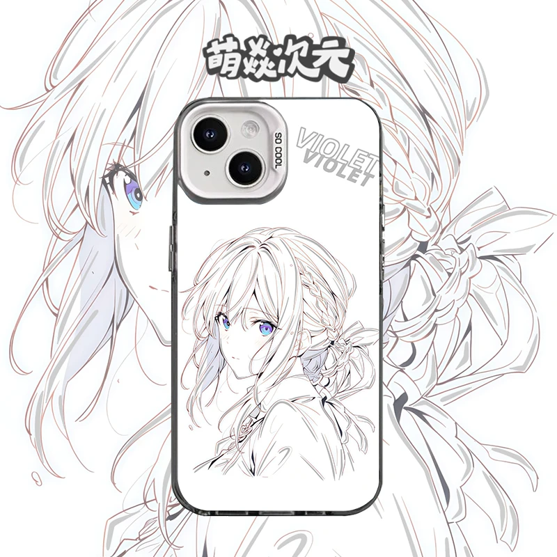 薇尔莉特线稿新款适用苹果华为VIVO小米OPPO动漫个性彩银手机壳