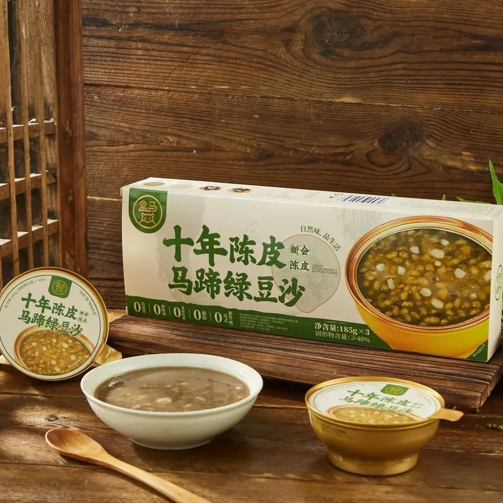 盒马代购十年陈皮马蹄绿豆沙185g*3碗无添加色素清甜爽开盖即食
