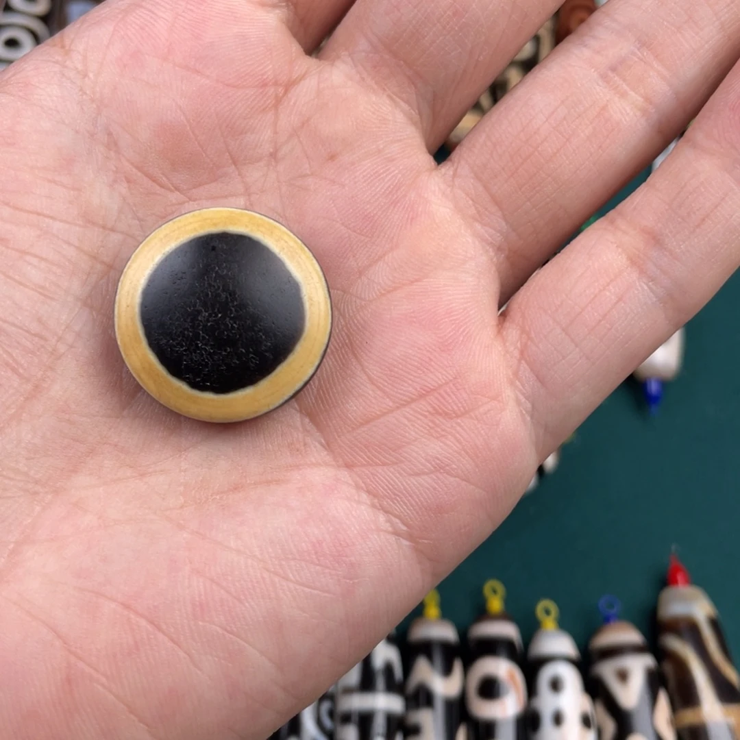 玛瑙/玉髓裸珠牙黄板眼