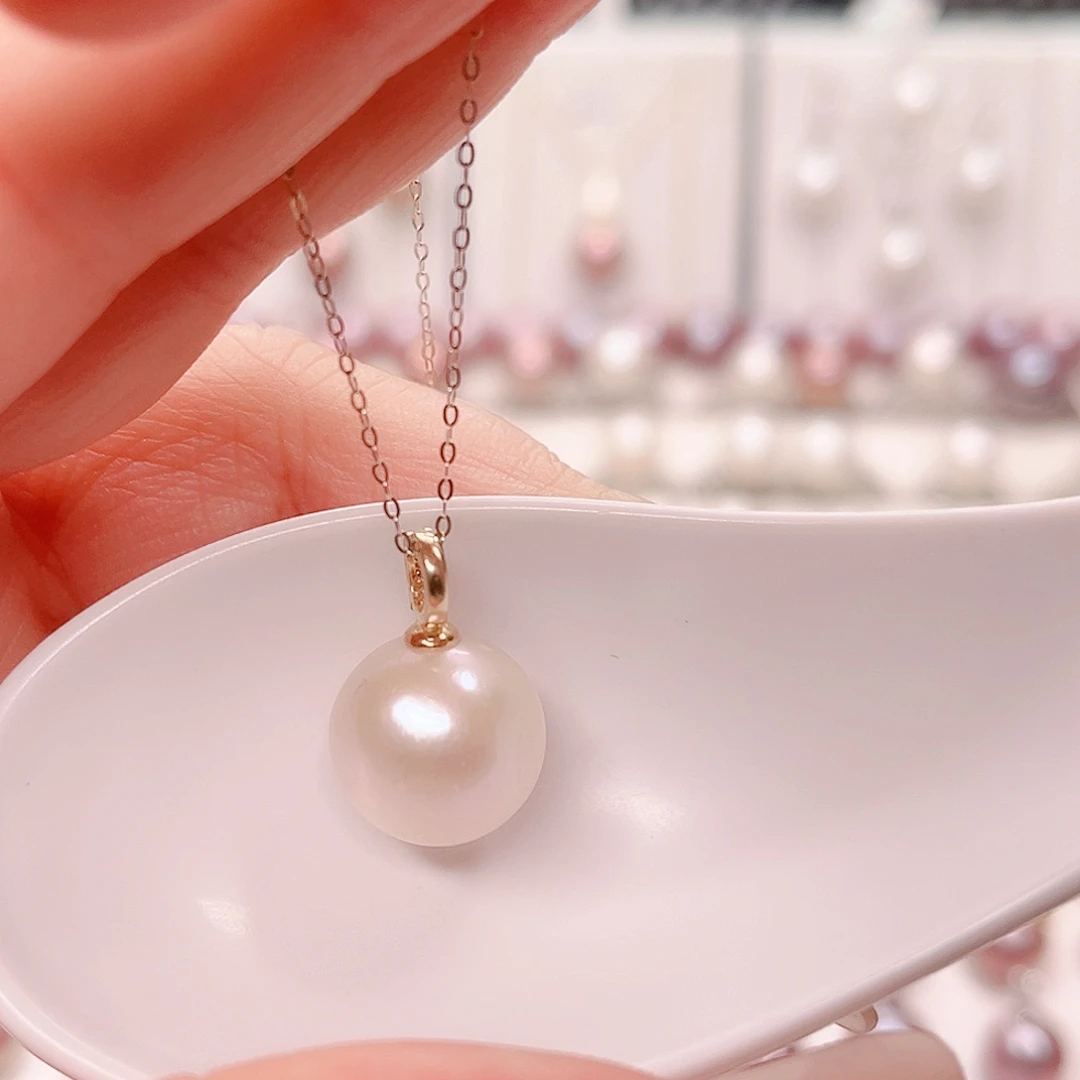 淡水珍珠银S925镶嵌吊坠(不含链)