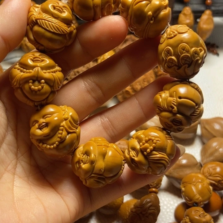 【闪购商品】橄榄核手串/手链会**猪2.4八大弥勒微上色