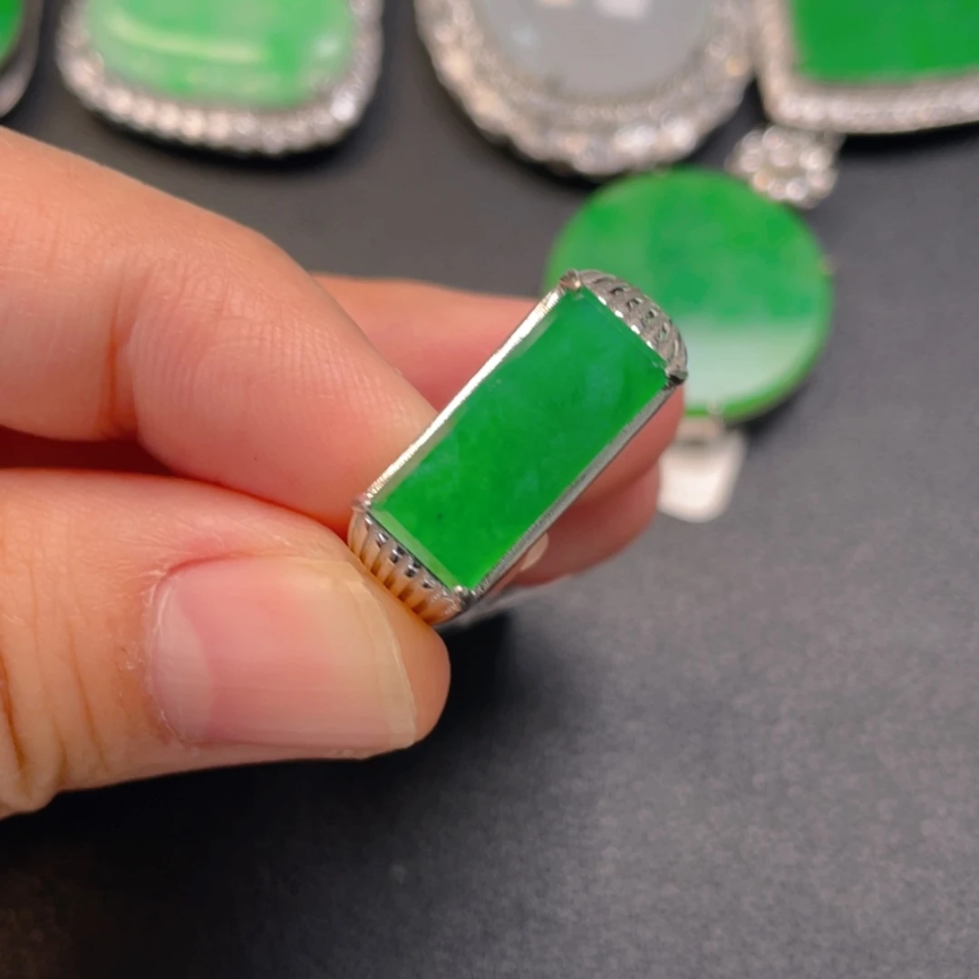 翡翠银S925镶嵌吊坠(不含链)戒指