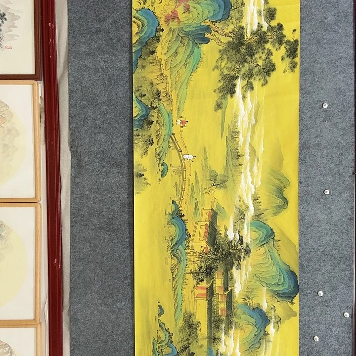 国画手绘国画访友图