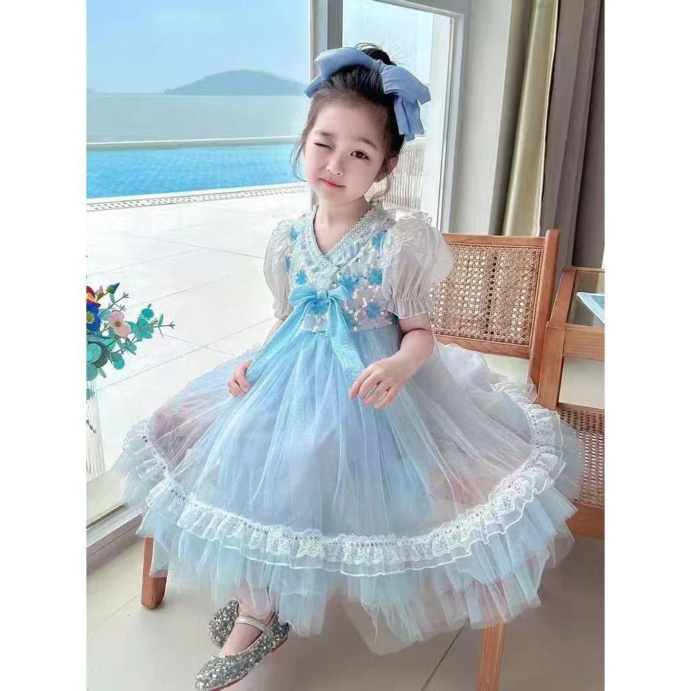 【Dannirabbit】*国潮民族风+洋气亮片*女童裙子 X-7149