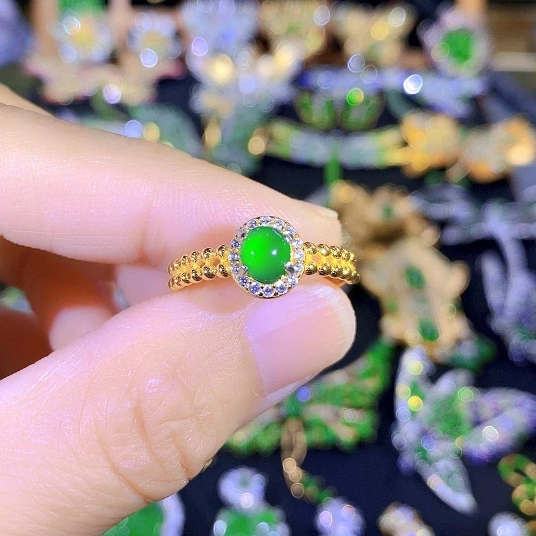 颈饰银S925镶嵌翡翠