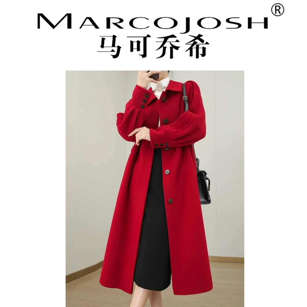 MARCOJOSH/马可乔希马可乔希百搭羊.毛大衣女士毛呢气质冬季610-2