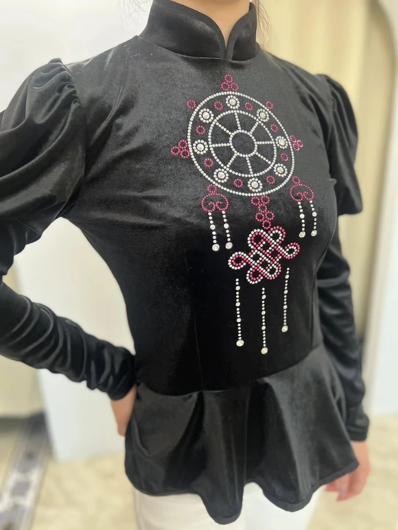 福利烫钻修身上衣短款时尚民族风