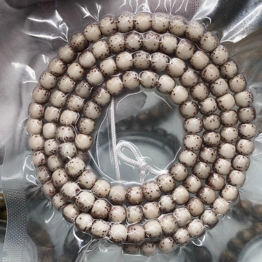 【闪购商品】手串星月菩提7×6一物一图原生态同枝粉冰通体留白细星