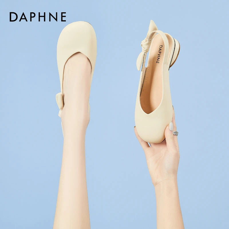 达芙妮包头凉鞋女款女士2025新款配裙子的夏季低跟玛丽珍后空单鞋