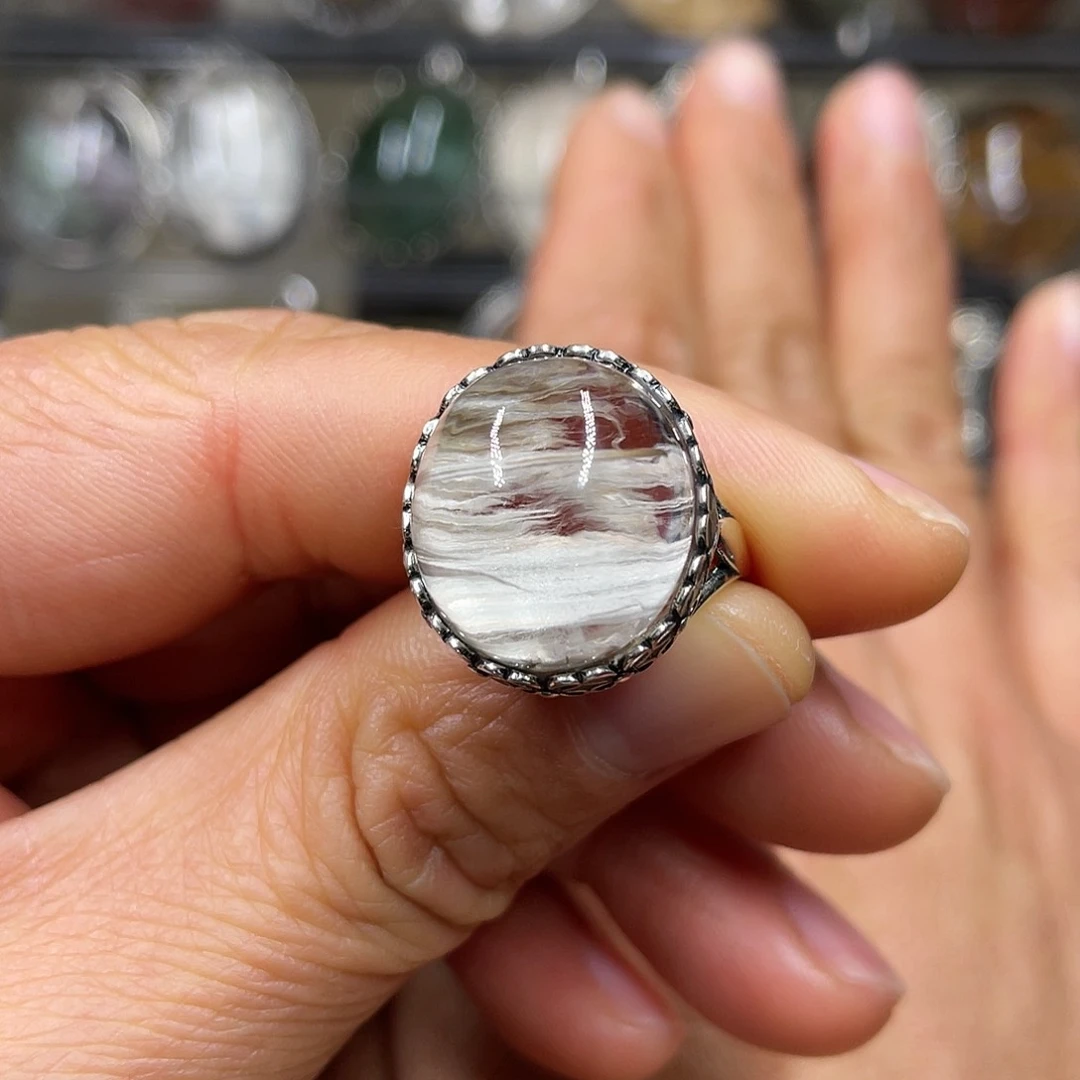 【闪购商品】水晶珠宝半成品银S925镶嵌戒指