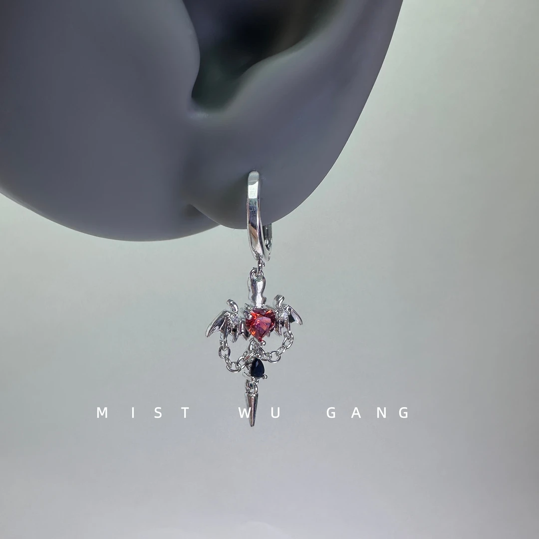 纯铜耳饰 MIST雾港银翼心悬耳环小众设计独特甜酷风新款耳扣耳圈