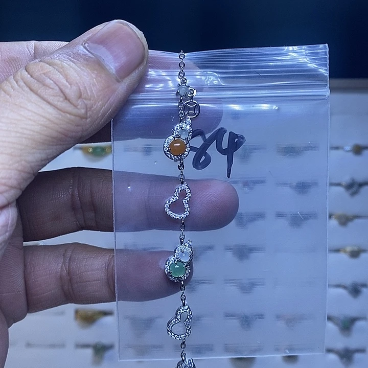 银S925镶嵌戒指翡翠手链