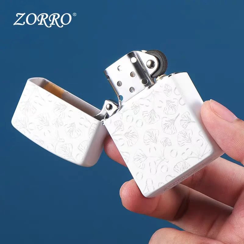 ZORRO【白漆三生有杏】煤油打火机高品质防风打火机【需自配油】