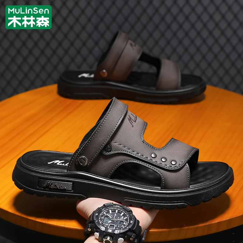 木林森凉拖男款2025新款夏季外穿男士凉鞋防滑耐磨两用开车沙滩鞋
