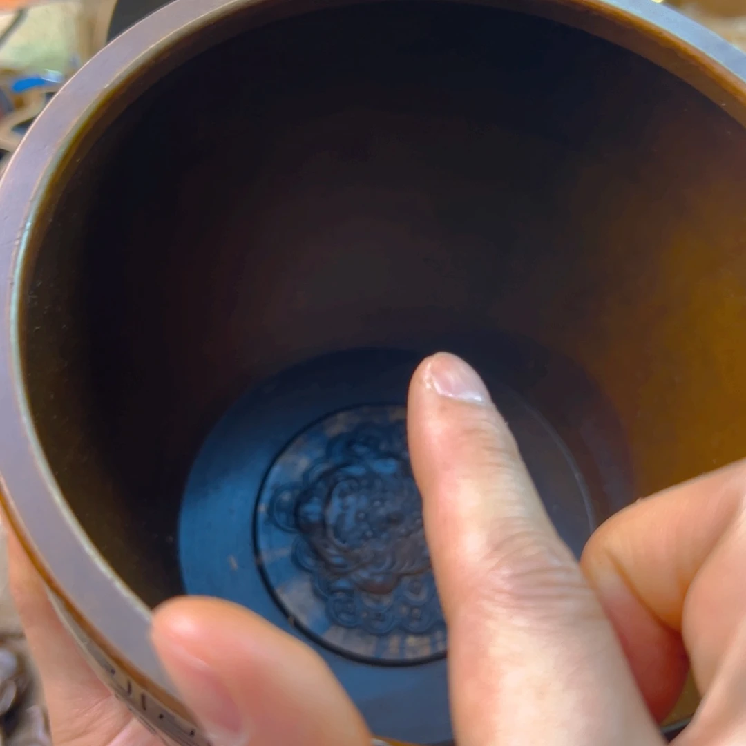 原矿风磨铜正版对联缸