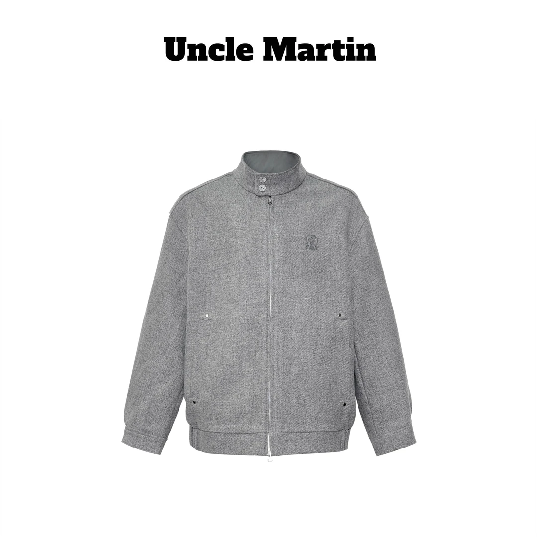 马丁叔叔『BC家同款』羊毛毛呢立领秋冬新款老钱运动外套 75681