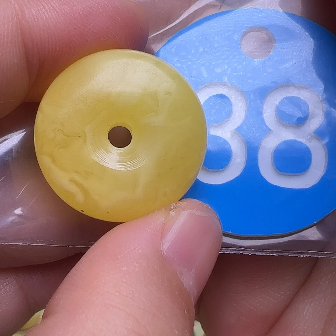 未镶嵌蜜蜡裸石花粉22.7m m