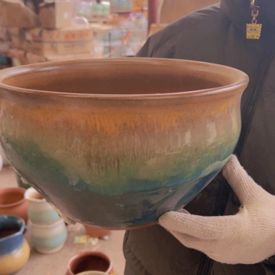 紫砂花盆高17口29————-