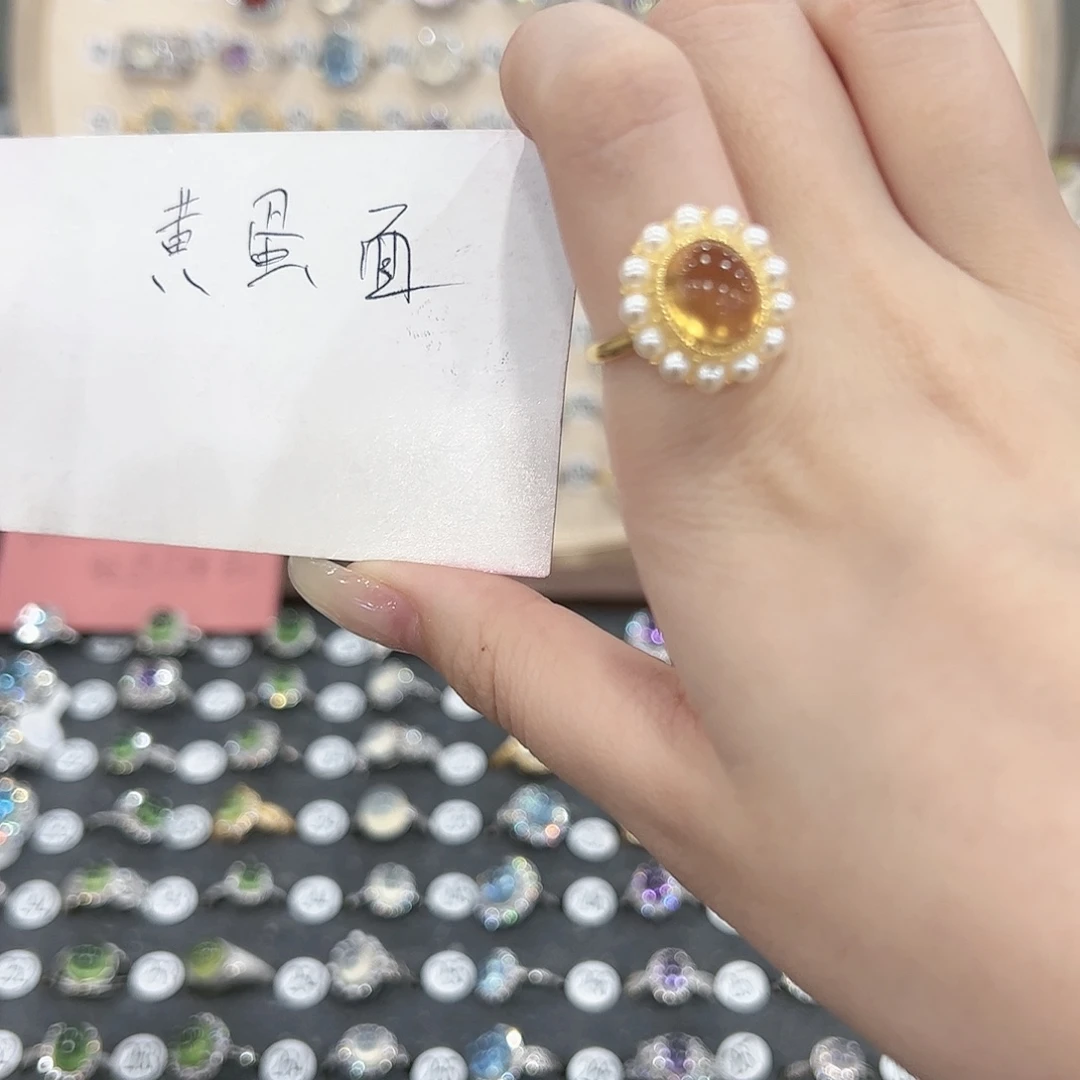 蛇纹石玉戒指银S925镶嵌仙****?