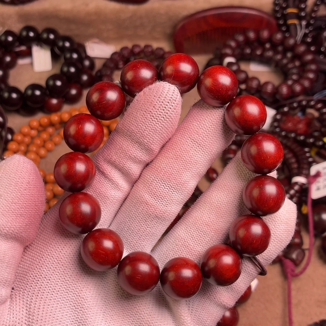 库****手串/手链小叶紫檀无胶无蜡15鱼鳞顶泥