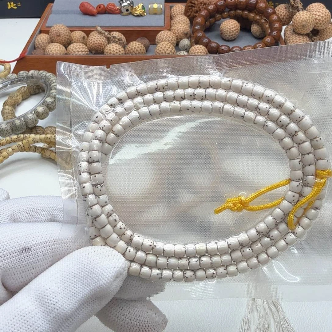星月菩提手串27梵天原脂白星月半壁5左右108一物一图