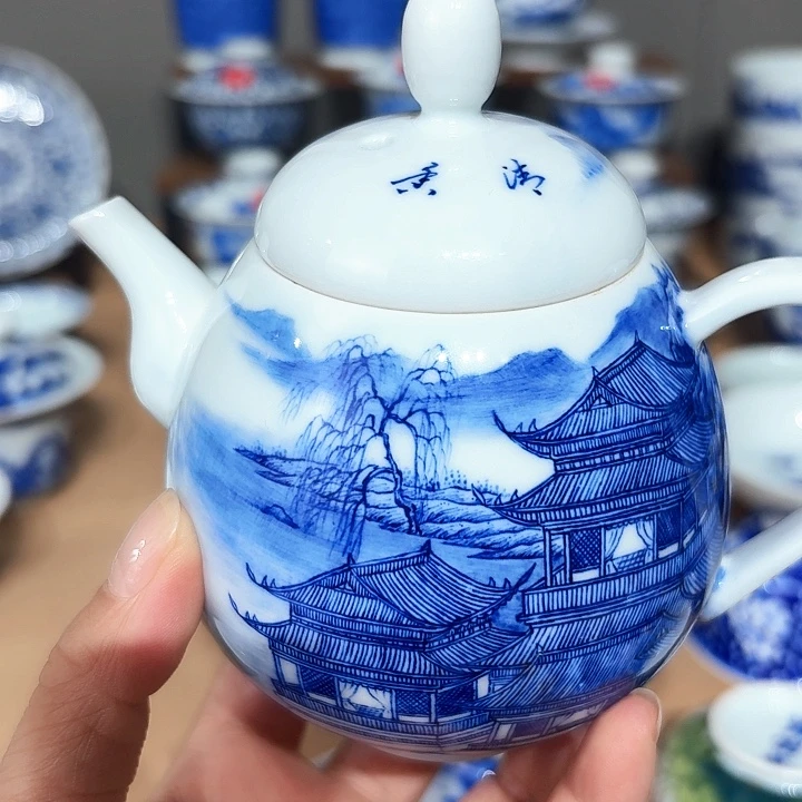 金***鱼景德镇纯手工手绘壶