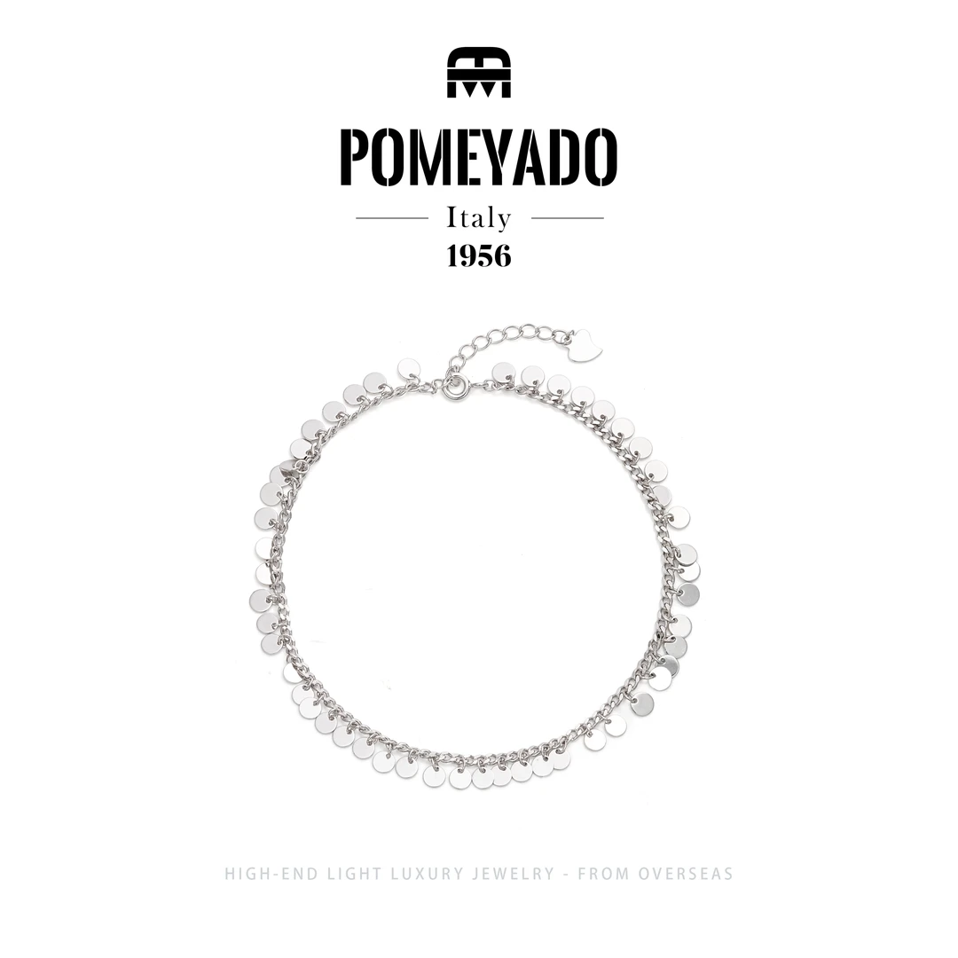 925银脚链 【极昼星夜】Pomeyado夏季限定银璘闪烁脚链F1649
