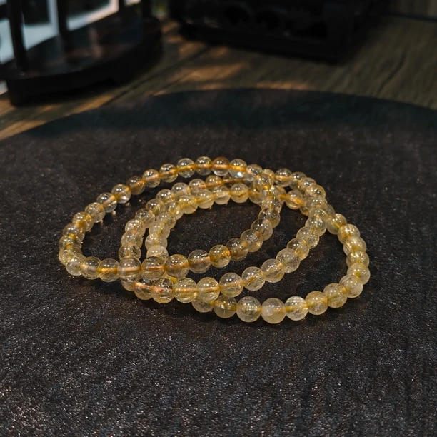 【书记甄选】天然金发晶单圈手串 多样式发一件 约6mm GXL933