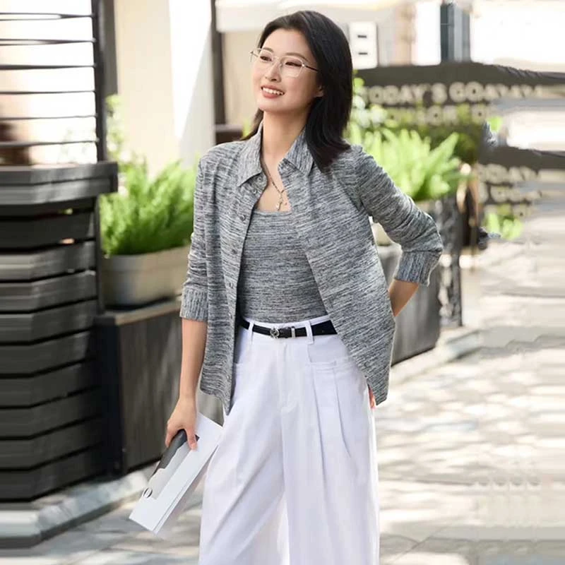 [商场同款]早秋新款老钱风松弛感简约百搭长袖衬衫530017