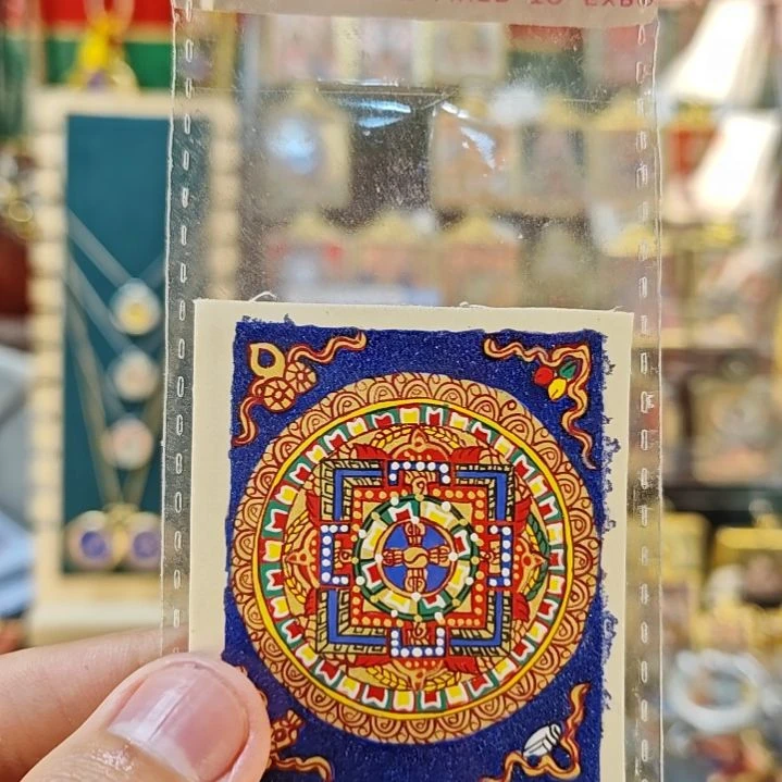 万***料吊坠纯手绘坛城唐卡做双面