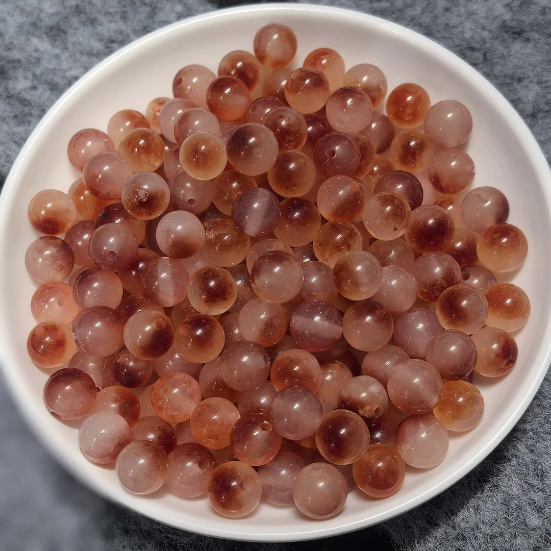 南红冰飘花A249 卡10mm10颗（赠弹力绳）
