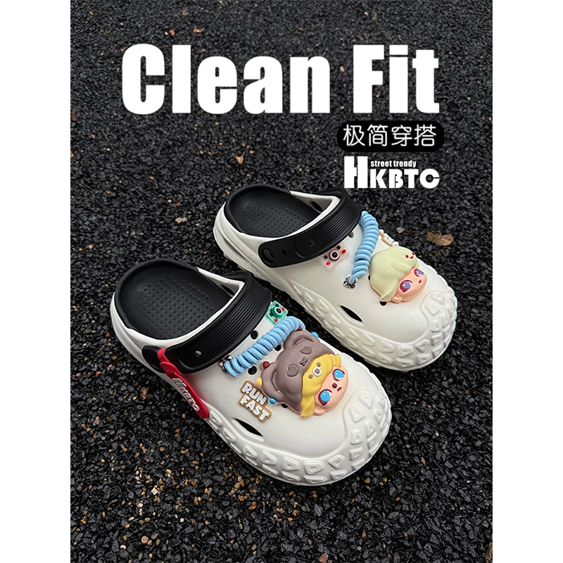 HKBTCstreet trendy新款情侣款 潮流公仔轮胎厚底时尚百搭洞洞鞋
