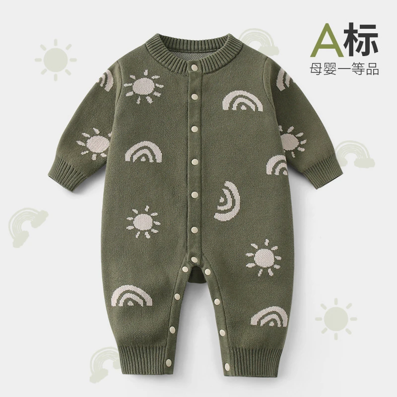 婴幼儿春装衣服毛衣春秋款针织连体衣春季宝宝衣服洋气长袖外出服