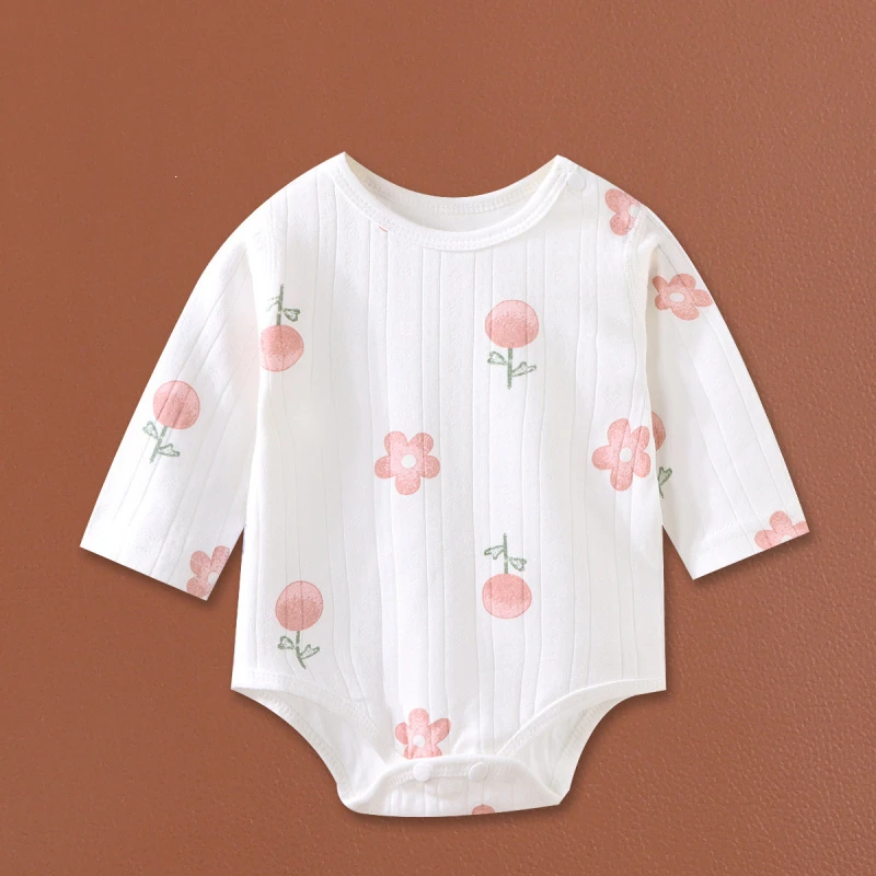 新生儿衣服婴儿纯棉春秋无骨长袖59包屁衣宝宝连体衣三角爬服哈衣