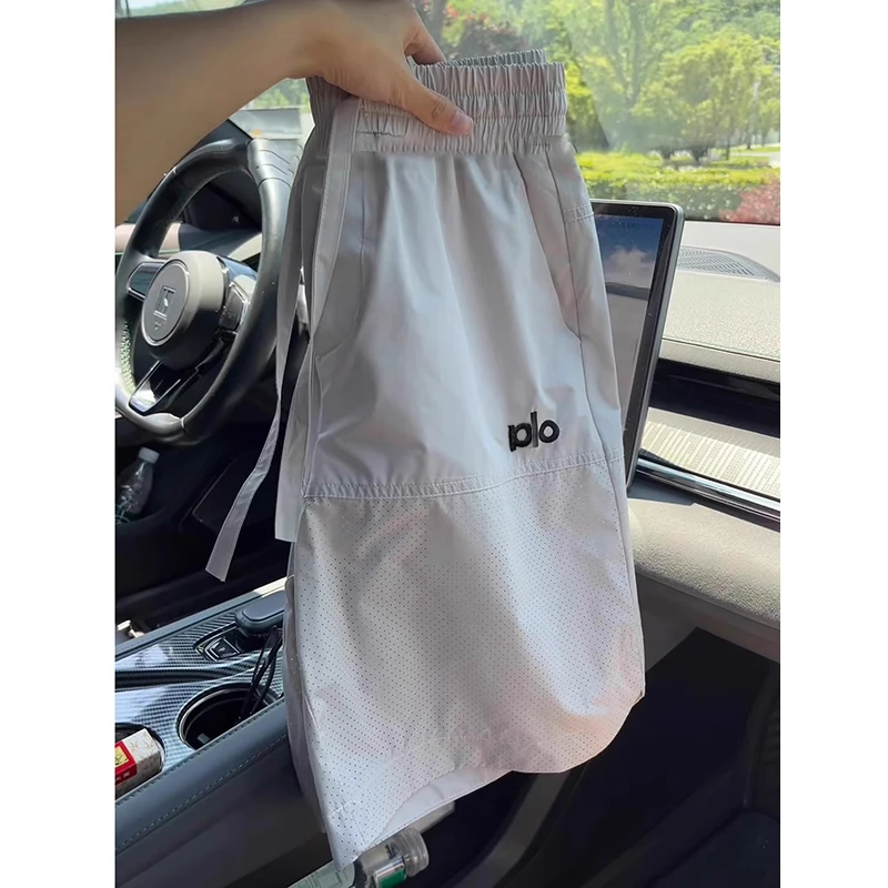 巴黎灰色速干短裤男款夏季激光打孔透气薄款五分裤子户外运动中裤