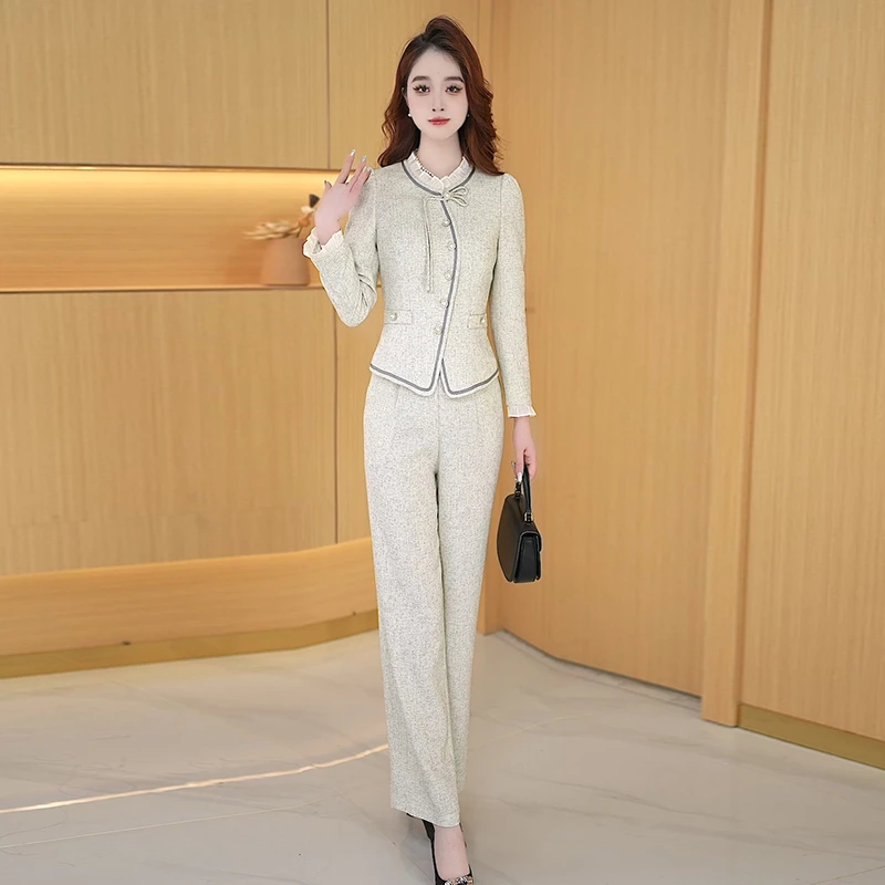 【两件套】春季时尚修身气质休闲收腰显瘦减龄小香风女装套裤