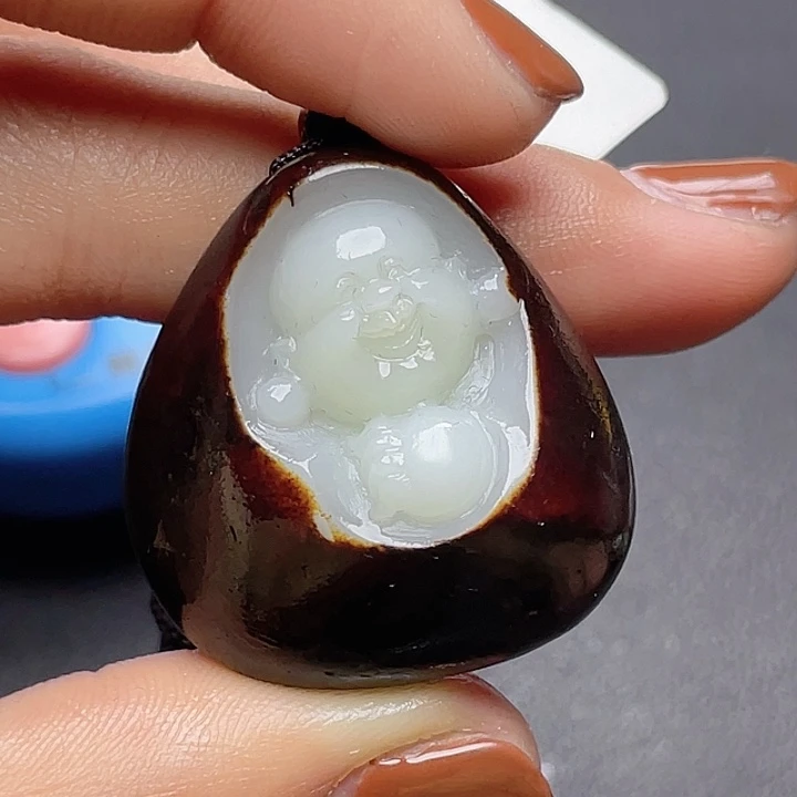 和田玉挂件未镶嵌心*T