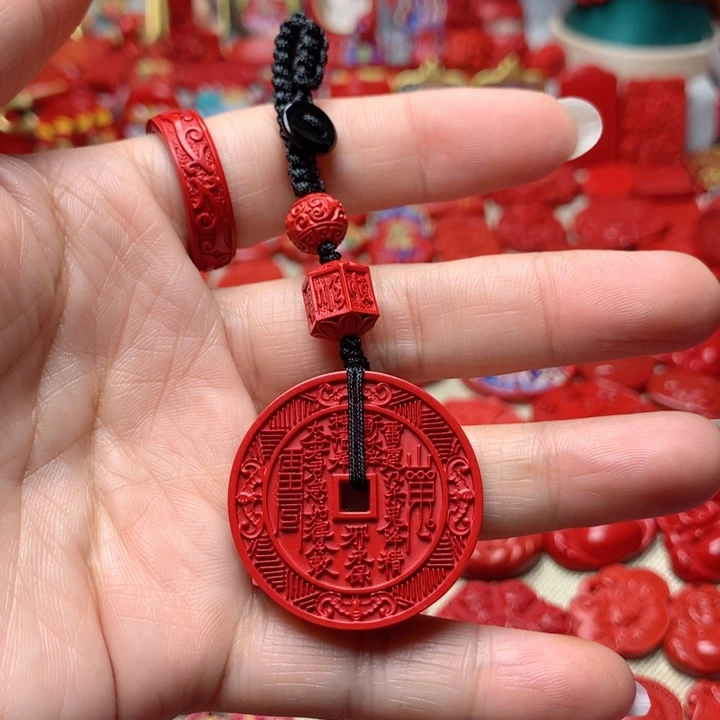 天然辰砂工艺品朱砂钥匙扣