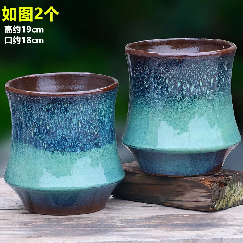 陶瓷大口径多肉花盆大号手工三角梅专用悬崖老桩家用高盆