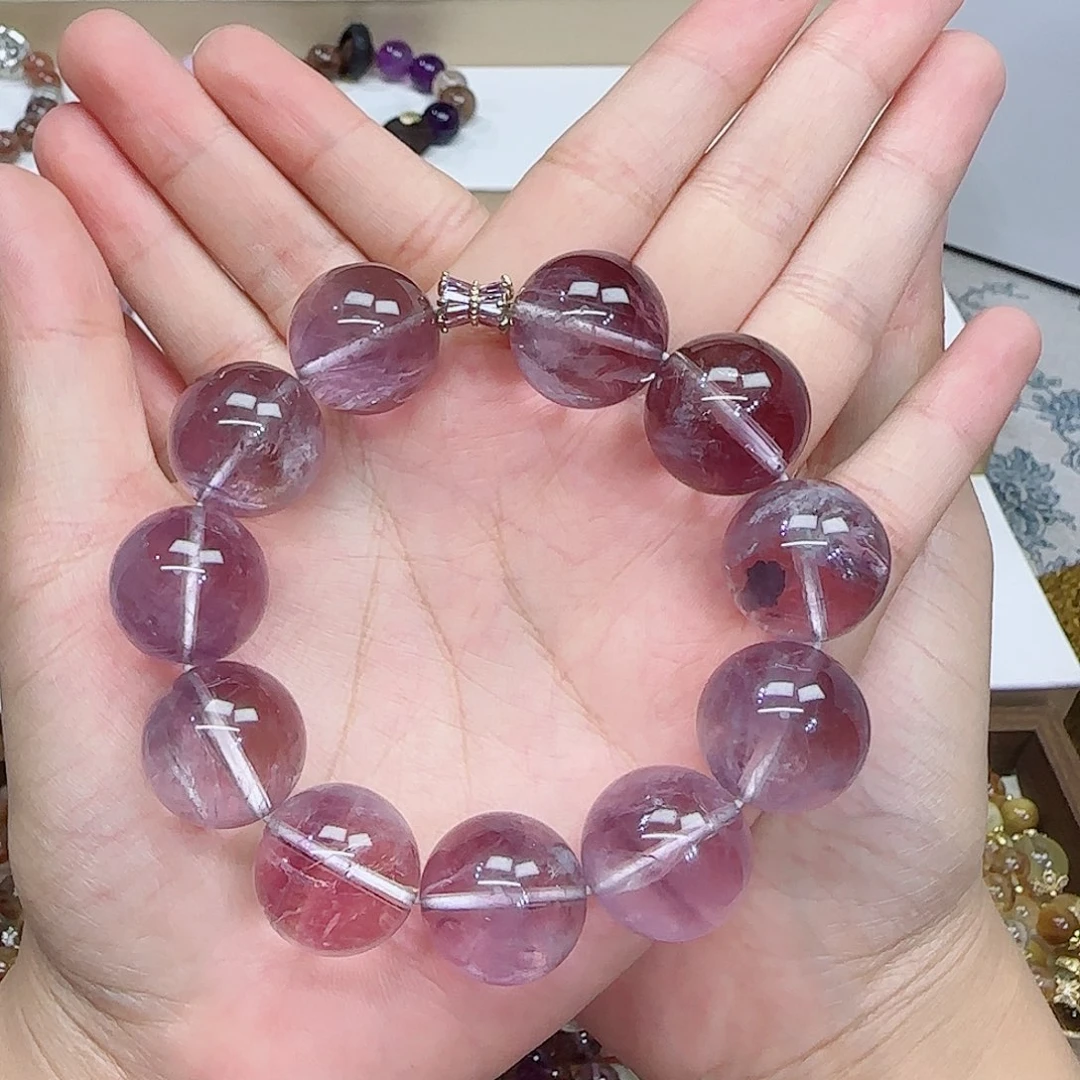 水晶手串未镶嵌玻利维亚紫葡萄19m