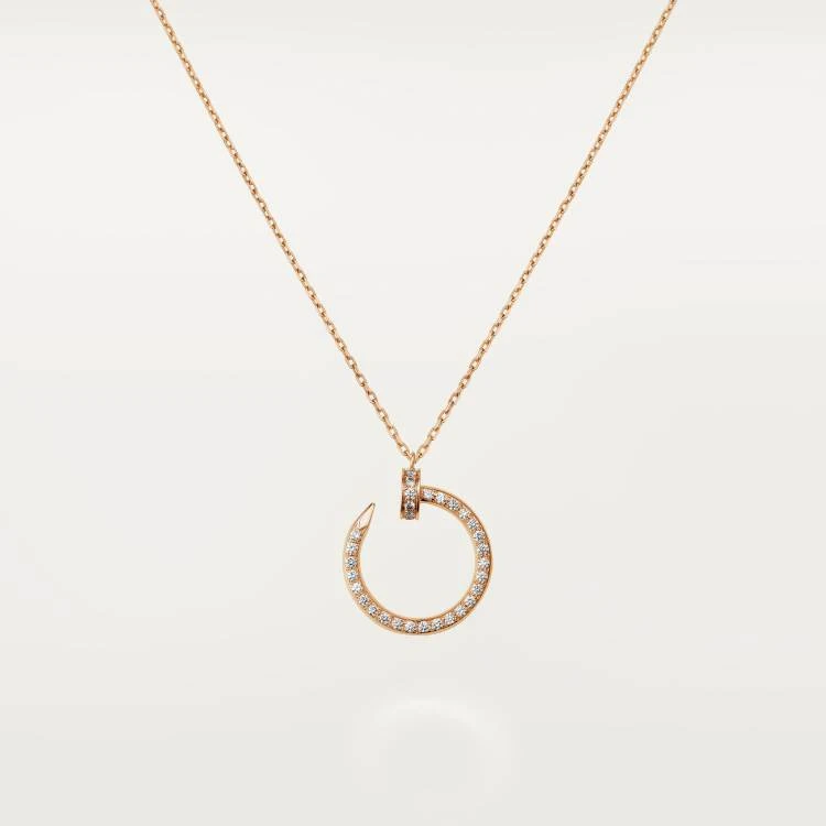 99新 Cartier/卡地亚 JUSTE UN CLOU 18K玫瑰金 满钻钉子项链
