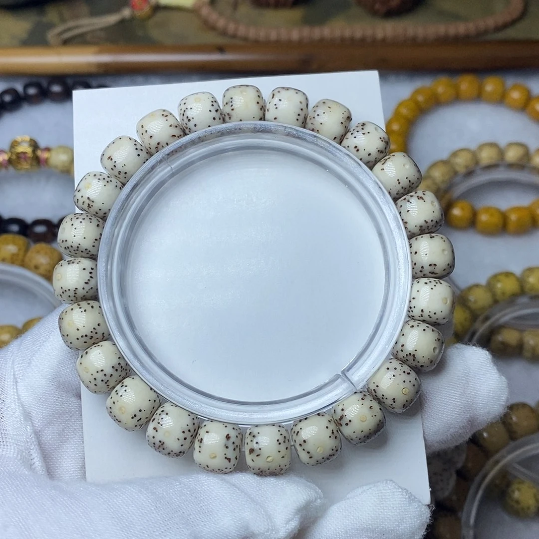 星月菩提手串9.5瓷白通体