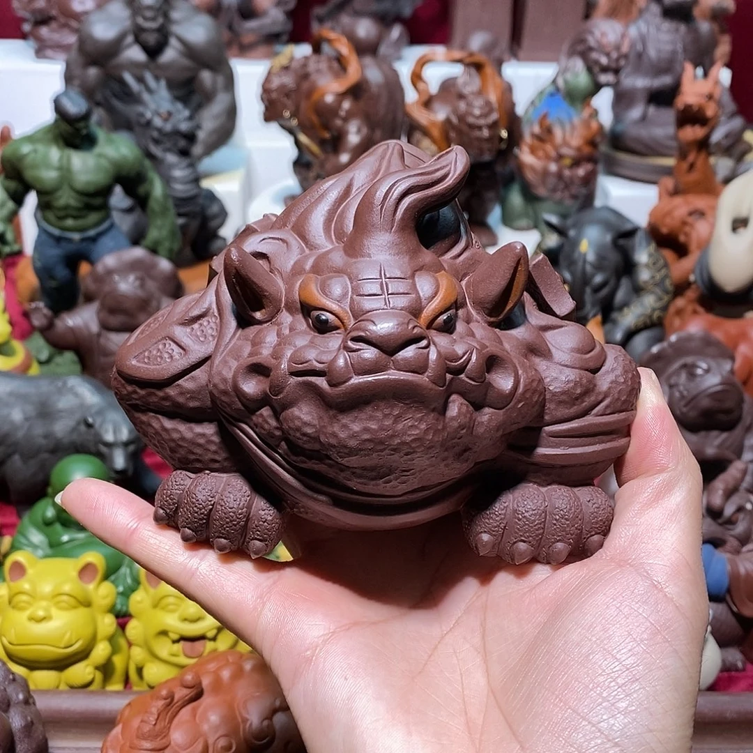 茶宠紫砂宜兴紫砂虎蟾