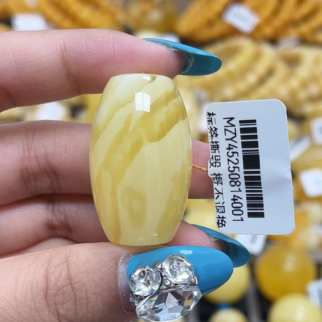 蜜蜡未镶嵌珠宝奇石31.7mm妖花桶珠