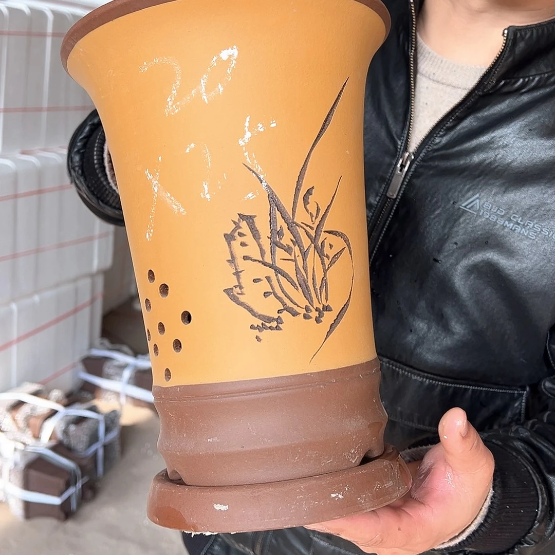 紫砂花盆紫砂花盆配紫砂托盘